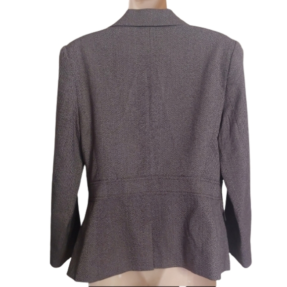 New York & Company 7th Avenue Brown Herringbone Suit Blazer Size Women's 10 - Picture 2 of 9